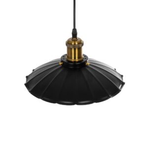 GLOBOSTAR® MARGI 999-0229 Vintage Κρεμαστό Φωτιστικό Οροφής με Ντουί 1 x E27 AC 220-240V IP20 – Μαύρο & Χρυσό – Μ26 x Π26 x Υ14cm