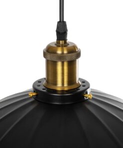 GLOBOSTAR® MARGI 999-0229 Vintage Κρεμαστό Φωτιστικό Οροφής με Ντουί 1 x E27 AC 220-240V IP20 – Μαύρο & Χρυσό – Μ26 x Π26 x Υ14cm