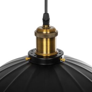 GLOBOSTAR® MARGI 999-0229 Vintage Κρεμαστό Φωτιστικό Οροφής με Ντουί 1 x E27 AC 220-240V IP20 – Μαύρο & Χρυσό – Μ26 x Π26 x Υ14cm