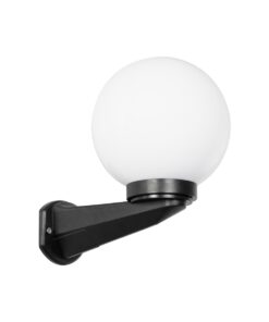 GLOBOSTAR® AGROS 61592 Φωτιστικό Τοίχου – Απλίκα Κήπου με Ντουί 1 x E27 AC 220-240V Αδιάβροχο IP65 – Λευκό & Μάυρο – Μ20 x Π20 x Υ30cm