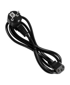 GLOBOSTAR® PLUGA 61498 Καλώδιο Τροφοδοσίας C13 με Πλάγια Πρίζα Schuko 250V 10A max 1.5m – 3*0.75mm2 – Μαύρο – Μ150 x Π3.6 x Υ3.6cm