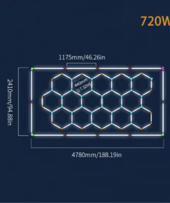 LED Kit Hexagon Επαγγελματικό Φωτιστικό Οροφής σε Σχήμα Εξάγωνου με 15 Κυψέλες 720Watt Ψυχρό Λευκό 6500K