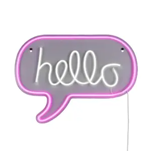 Φωτιστικό Τοίχου Επιγραφή “Hello” Σχέδιο Neon LED Reality – R23711100