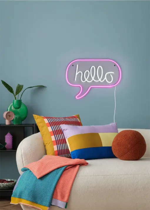 Φωτιστικό Τοίχου Επιγραφή “Hello” Σχέδιο Neon LED Reality – R23711100