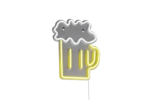 Φωτιστικό Τοίχου Επιγραφή “BEER” Σχέδιο Ποτήρι Μπύρας Neon LED Reality – R23721100