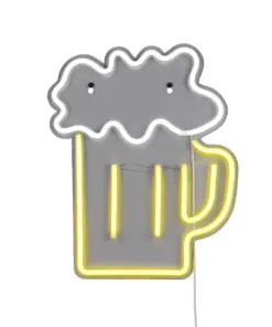 Φωτιστικό Τοίχου Επιγραφή “BEER” Σχέδιο Ποτήρι Μπύρας Neon LED Reality – R23721100