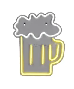 Φωτιστικό Τοίχου Επιγραφή “BEER” Σχέδιο Ποτήρι Μπύρας Neon LED Reality – R23721100