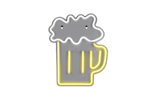 Φωτιστικό Τοίχου Επιγραφή “BEER” Σχέδιο Ποτήρι Μπύρας Neon LED Reality – R23721100