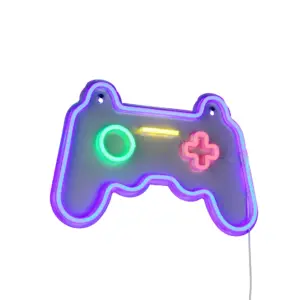 Φωτιστικό Τοίχου Επιγραφή “GAMER” Σχέδιο Χειριστήριο Playstation Neon LED Reality – R23741100