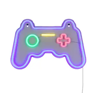 Φωτιστικό Τοίχου Επιγραφή “GAMER” Σχέδιο Χειριστήριο Playstation Neon LED Reality – R23741100