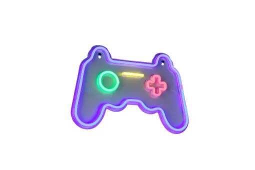 Φωτιστικό Τοίχου Επιγραφή “GAMER” Σχέδιο Χειριστήριο Playstation Neon LED Reality – R23741100