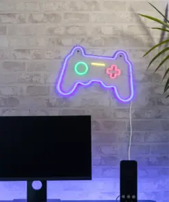 Φωτιστικό Τοίχου Επιγραφή “GAMER” Σχέδιο Χειριστήριο Playstation Neon LED Reality – R23741100