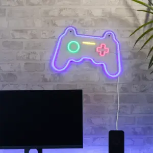 Φωτιστικό Τοίχου Επιγραφή “GAMER” Σχέδιο Χειριστήριο Playstation Neon LED Reality – R23741100