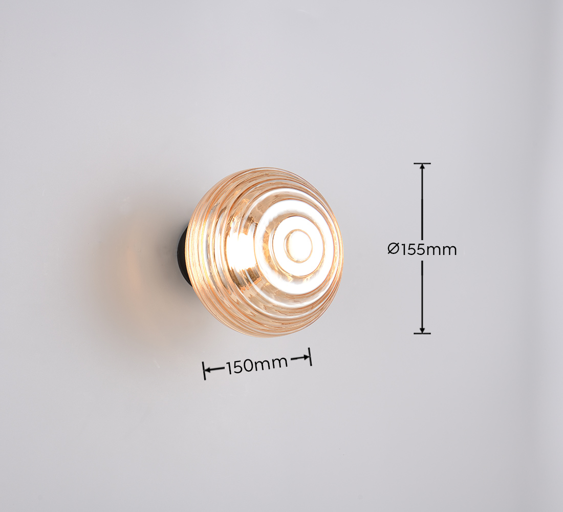 Επαναφορτιζόμενο Φωτιστικό Τοίχου LED Reality EARL Μαύρο Ματ με Μελί Γυαλί Dimmable 1.5W 140lm 3000K – R27771113