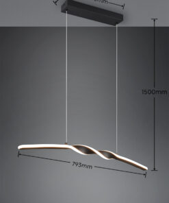 GINKO Κρεμαστό Φωτιστικό LED 18W 1980 lm 3000K Μαύρο Ματ – Reality R35791132