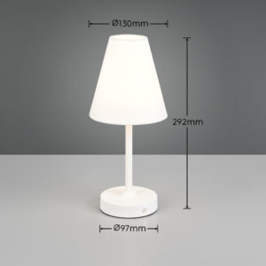 Reality – R53621101 Επαναφορτιζόμενο Πορτατίφ LED Dimmable 1.5W 140lm 3000K Λευκό Ματ με Λευκό Αμπαζούρ