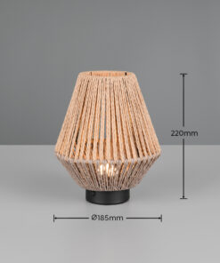 Reality Επιτραπέζιο Επαναφορτιζόμενο Φωτιστικό LIRA LED 1.5W 3000K Καφέ Ψάθινο – R55991126