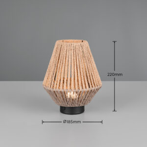 Reality Επιτραπέζιο Επαναφορτιζόμενο Φωτιστικό LIRA LED 1.5W 3000K Καφέ Ψάθινο – R55991126