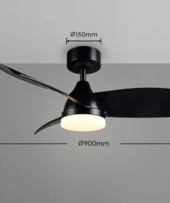 Ανεμιστήρας Οροφής Reality Helsinki R62732132 Μαύρο Ματ με LED Φως CCT 2500lm & Τηλεχειριστήριο