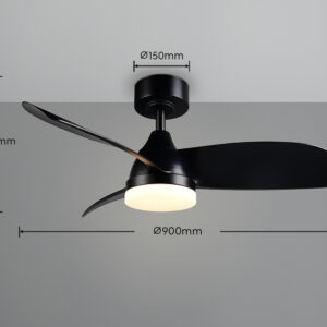 Ανεμιστήρας Οροφής Reality Helsinki R62732132 Μαύρο Ματ με LED Φως CCT 2500lm & Τηλεχειριστήριο