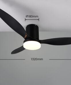 Ανεμιστήρας Οροφής Reality GöTEBORG R64202132 Μαύρο Ματ με LED Φως CCT 2500lm & Τηλεχειριστήριο