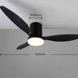 Ανεμιστήρας Οροφής Reality GöTEBORG R64202132 Μαύρο Ματ με LED Φως CCT 2500lm & Τηλεχειριστήριο