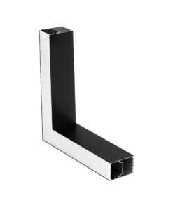 GLOBOSTAR® ALP-CORNER-SIDE90 BRIGHTRAIL 61778 Επιφανειακό / Κρεμαστό Προφίλ Αλουμινίου Γωνία με Λευκό Γαλακτερό Πατητό Κάλυμμα για Ταινίες LED IP20 – Μαύρο Ματ – Μ30 x Π5 x Υ7.5cm