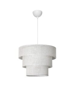 GLOBOSTAR® LEVEL 203-0275 Μοντέρνο Κρεμαστό Φωτιστικό Οροφής με Ντουί 1 x E27 AC 220-240V IP20 – Λευκό – Μ38 x Π38 x Υ30cm