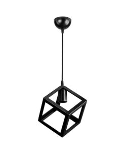 GLOBOSTAR® DISE 203-0274 Μοντέρνο Κρεμαστό Φωτιστικό Οροφής με Ντουί 1 x E27 AC 220-240V IP20 – Μαύρο – Μ22 x Π22 x Υ24cm