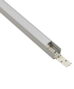 GLOBOSTAR® ALP-LINEAR GLOWTRACK 61798-3M Επιφανειακό Προφίλ Αλουμινίου με Λευκό Γαλακτερό Πατητό Κάλυμμα για Ταινίες LED IP20 – Γκρι Ανθρακί Ματ – Μ300 x Π2 x Υ2cm – Πακέτο 5 Τεμαχίων