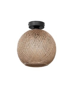 GloboStar® CORDE 203-0270 Μοντέρνο Φωτιστικό Οροφής Μπάλα Μονόφωτο 1 x E27 IP20 Μπέζ Σχοίνι – Μ25 x Π25 x Υ25cm