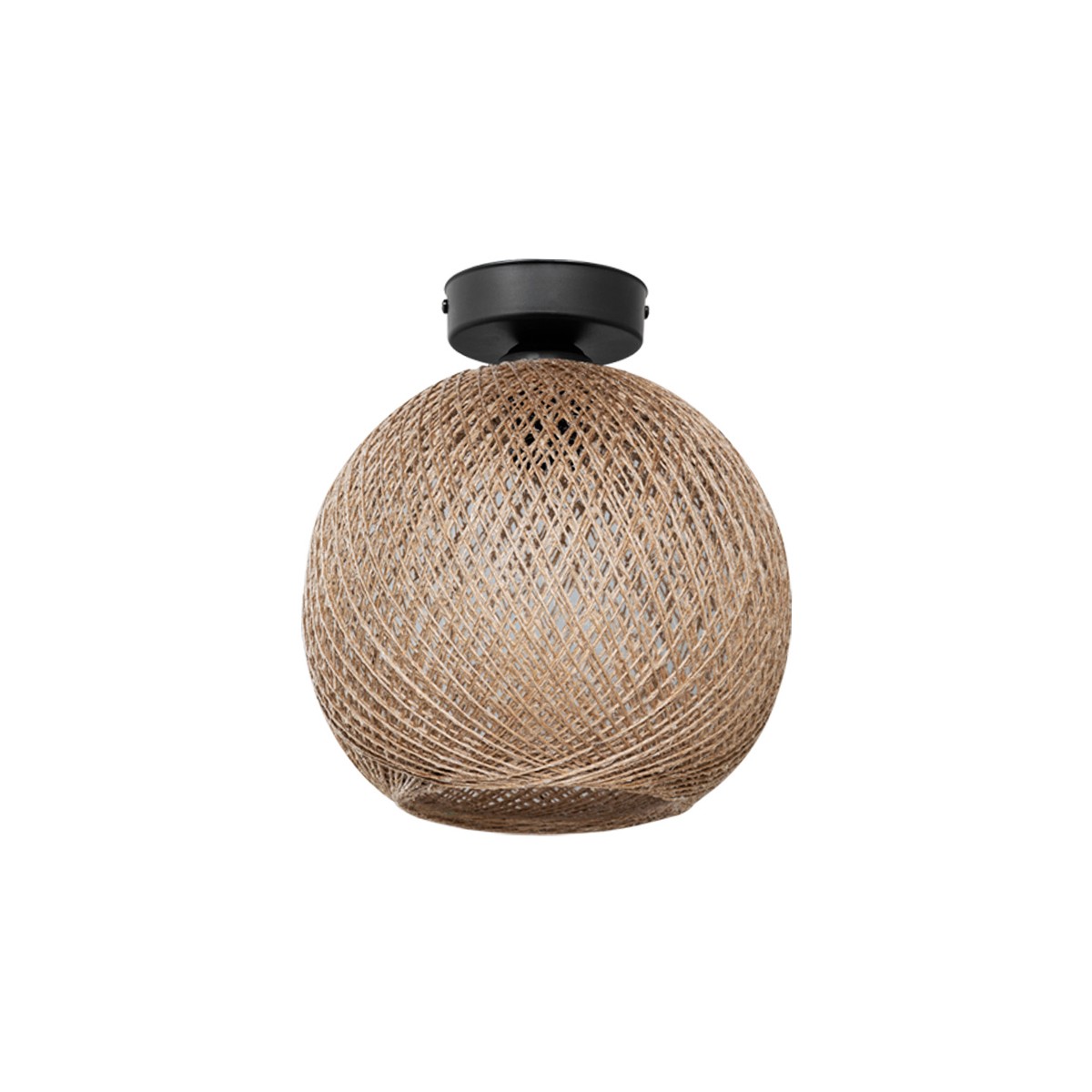 GloboStar® CORDE 203-0270 Μοντέρνο Φωτιστικό Οροφής Μπάλα Μονόφωτο 1 x E27 IP20 Μπέζ Σχοίνι – Μ25 x Π25 x Υ25cm