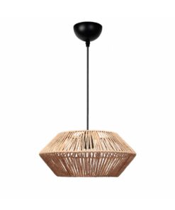 GLOBOSTAR® CASTRO 204-0164 Boho Κρεμαστό Φωτιστικό Οροφής με Ντουί 1 x E27 AC 220-240V IP20 – Μπεζ – Μ32 x Π32 x Υ13cm