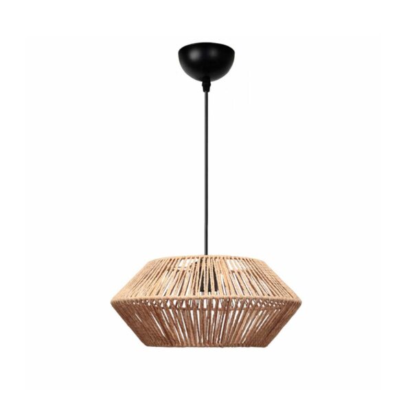 GLOBOSTAR® CASTRO 204-0164 Boho Κρεμαστό Φωτιστικό Οροφής με Ντουί 1 x E27 AC 220-240V IP20 – Μπεζ – Μ32 x Π32 x Υ13cm