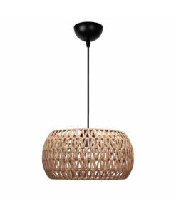 GLOBOSTAR® DARIO 204-0168 Boho Κρεμαστό Φωτιστικό Οροφής με Ντουί 1 x E27 AC 220-240V IP20 – Καφέ – Μ30 x Π30 x Υ15cm