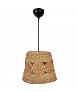 GLOBOSTAR® PANIER 204-0170 Boho Κρεμαστό Φωτιστικό Οροφής με Ντουί 1 x E27 AC 220-240V IP20 – Μπεζ – Μ32 x Π32 x Υ30cm