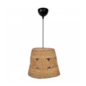 GLOBOSTAR® PANIER 204-0170 Boho Κρεμαστό Φωτιστικό Οροφής με Ντουί 1 x E27 AC 220-240V IP20 – Μπεζ – Μ32 x Π32 x Υ30cm