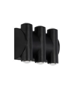 GLOBOSTAR® ARC 60680 Μοντέρνο Φωτιστικό Τοίχου – Απλίκα LED 12W 1500lm 30° AC 220-240V Αδιάβροχο IP65 Θερμό Λευκό 2700K – CREE XPE Chip & TÜV SÜD Driver – Μαύρο Ματ – Μ14 x Π4.8 x Υ11.5cm – 5 Χρόνια Εγγύηση