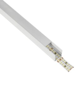 GLOBOSTAR® ALP-LINEAR GLOWTRACK 61796-3M Επιφανειακό Προφίλ Αλουμινίου με Λευκό Γαλακτερό Πατητό Κάλυμμα για Ταινίες LED IP20 – Λευκό Ματ – Μ300 x Π2 x Υ2cm – Πακέτο 5 Τεμαχίων