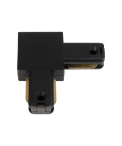 GLOBOSTAR® EUROTRACK-1PH 60905 Μονοφασικός Σύνδεσμος Γ Ράγας 2 Καλωδίων 1L+1N για Σύστημα Ράγας Eurotrack-1PH AC 220-240V IP20 – Μαύρο Ματ – Μ6.5 x Π6.5 x Υ1.6cm