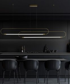 kelvo® GLOW 61665 Μοντέρνο Κρεμαστό Φωτιστικό Οροφής LED 28W 2800lm 360° AC 220-240V IP20 Ρυθμιζόμενο Λευκό CCT με Χειριστήριο από 2700K έως 6000K Dimmable – Lumileds SMD Chip – Χρυσό Πλατίνα & Λευκό Νήμα – Μ160 x Π3 x Υ25cm – 3 Χρόνια Εγγύηση