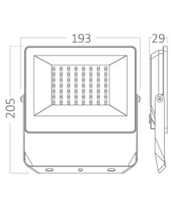Προβολέας LED IP65 50W Πολύχρωμος RGB με Control Braytron – BT66-05091