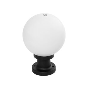 GLOBOSTAR® AGROS 61595 Φωτιστικό Κολωνάκι Κήπου με Ντουί 1 x E27 AC 220-240V Αδιάβροχο IP65 – Λευκό & Μάυρο – Μ20 x Π20 x Υ30cm