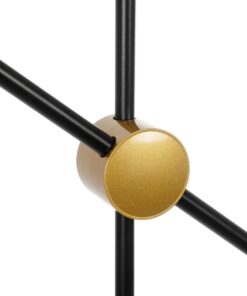 GloboStar® JOLIET 999-0044 Μοντέρνο Φωτιστικό Οροφής Πλέγμα Πολύφωτο 4 x G9 IP20 Μαύρο & Χρυσό Μέταλλο – Μ93 x Π20 x Υ106cm