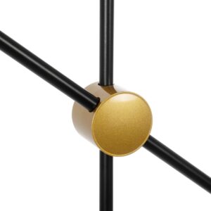 GloboStar® JOLIET 999-0044 Μοντέρνο Φωτιστικό Οροφής Πλέγμα Πολύφωτο 4 x G9 IP20 Μαύρο & Χρυσό Μέταλλο – Μ93 x Π20 x Υ106cm