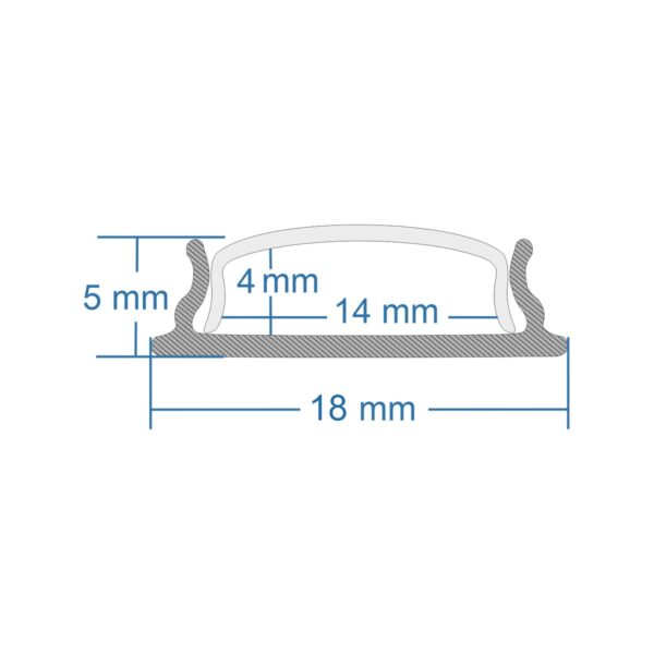 GLOBOSTAR® ALP-LINEAR CURBARIO 70804-1M Επιφανειακό Εύκαμπτο Προφίλ Αλουμινίου με Λευκό Γαλακτερό Πατητό Κάλυμμα για Ταινίες LED IP20 – Μαύρο & Λευκό – Μ100 x Π1.8 x Υ0.5cm