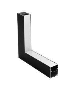 GLOBOSTAR® ALP-CORNER-IN90 BRIGHTRAIL 61781 Επιφανειακό / Κρεμαστό Προφίλ Αλουμινίου Γωνία με Λευκό Γαλακτερό Πατητό Κάλυμμα για Ταινίες LED IP20 – Μαύρο Ματ – Μ30 x Π5 x Υ7.5cm