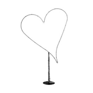 GLOBOSTAR® XMAS-HEART Χριστουγεννιάτικο Διακοσμητικό Φωτιστικό LED 19,5W 780lm 360° AC 220-240V Αδιάβροχο IP65 Θερμό Λευκό 2700K  – Μαύρο & Διάφανο – M100 x Π25 x Υ157cm – 2 Χρόνια Εγγύηση