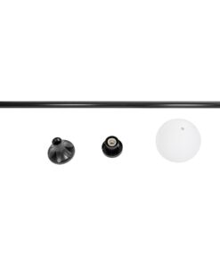 GLOBOSTAR® AGROS 61597 Φωτιστικό Κολωνάκι Κήπου με Ντουί 1 x E27 AC 220-240V Αδιάβροχο IP65 – Λευκό & Μάυρο – Μ30 x Π30 x Υ240cm