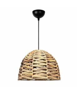 GLOBOSTAR® MEKA 204-0165 Boho Κρεμαστό Φωτιστικό Οροφής με Ντουί 1 x E27 AC 220-240V IP20 – Μπεζ – Μ30 x Π30 x Υ25cm